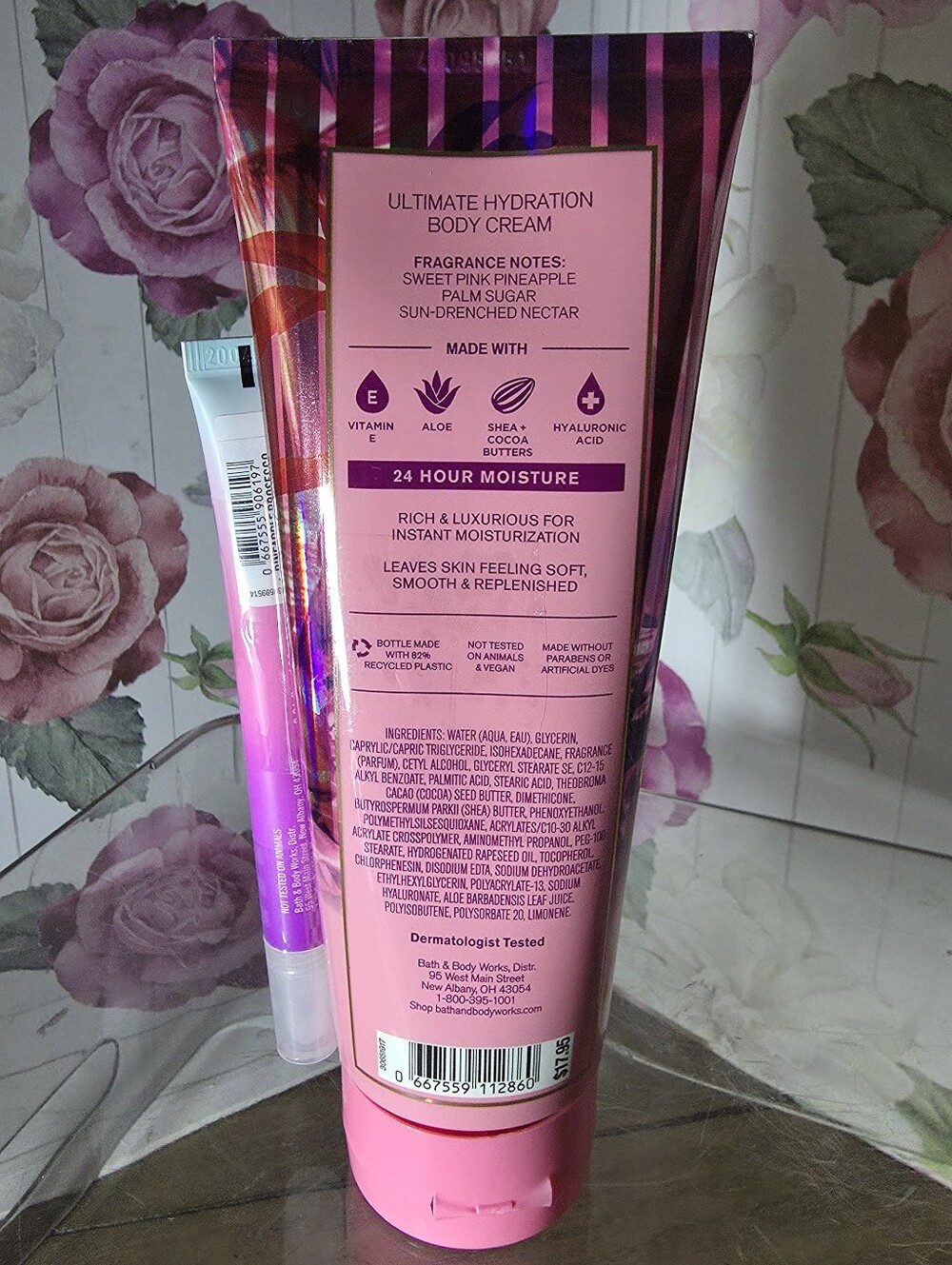 Bath & Body Works Pink Pineapple Sunrise• Costa Rica • Pineapple Lip Gloss BONUS - Picture 6 of 8